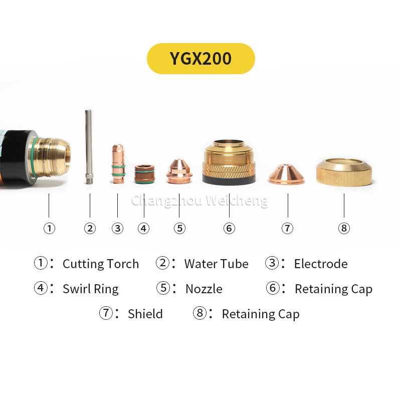 Électrode Plasma consommable de découpe Plasma, électrode YGX200202 pour torche YGX200