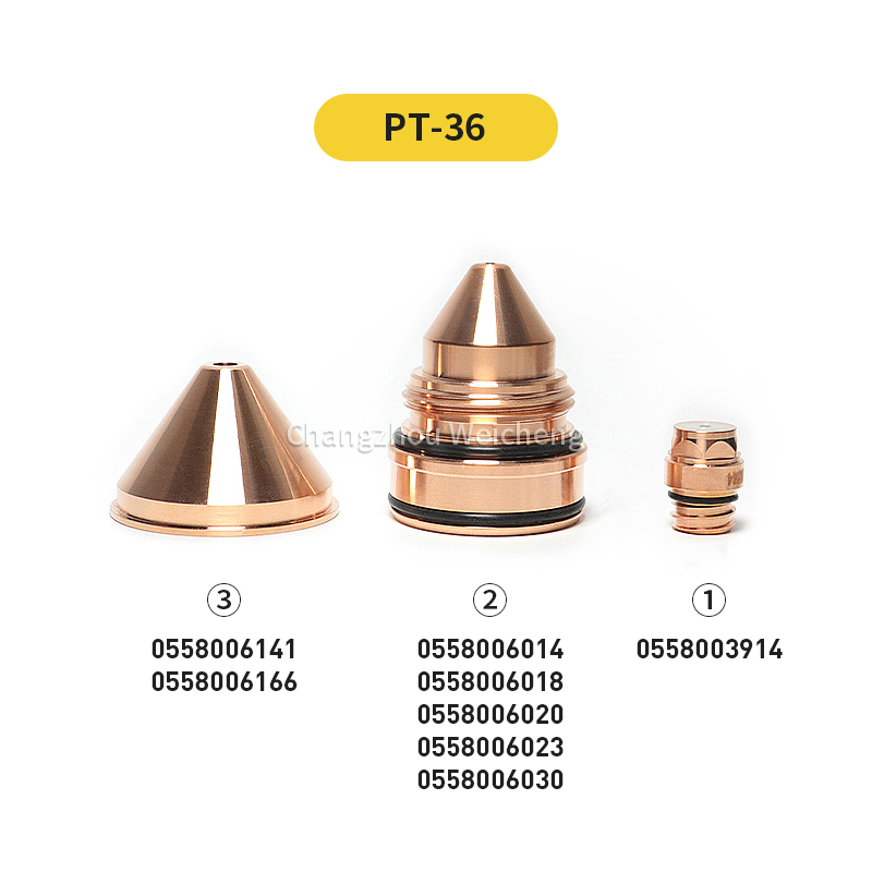 Consommables de découpe Plasma, électrode 0558003914, buse 0558006014, bouclier pour torche Plasma PT36