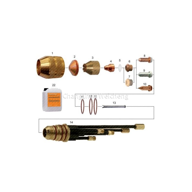 Consommables de torche de découpe plasma Kjellberg Finefocus 450 pour PB-S47