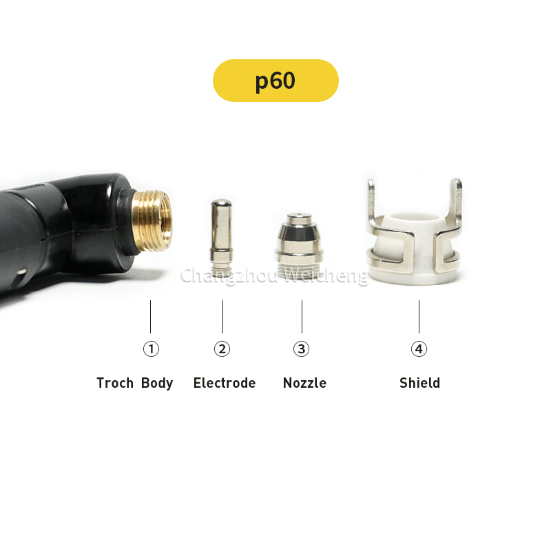 Bouclier de buse d'électrode consommable de torche de découpe plasma pour P60 