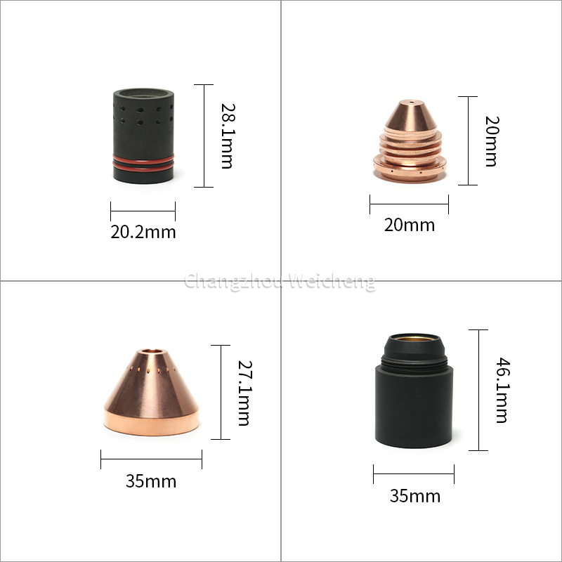 Électrode Plasma YK03201, buse YK03411, bouclier YK03701, capuchon de bouclier YK03601 pour torche YK130